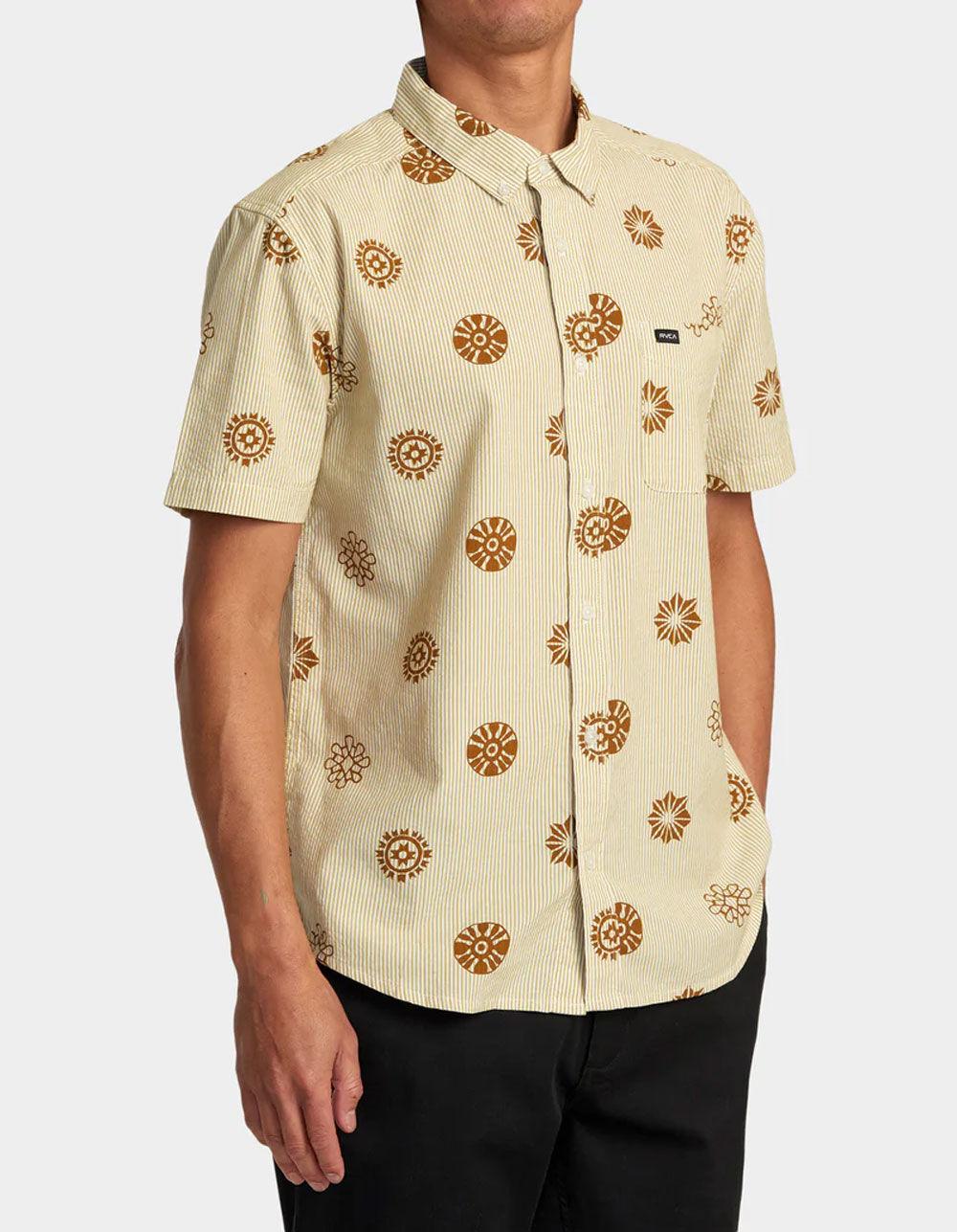 RVCA Endless Seersucker Mens Button Up Shirt - LATTE Product Image