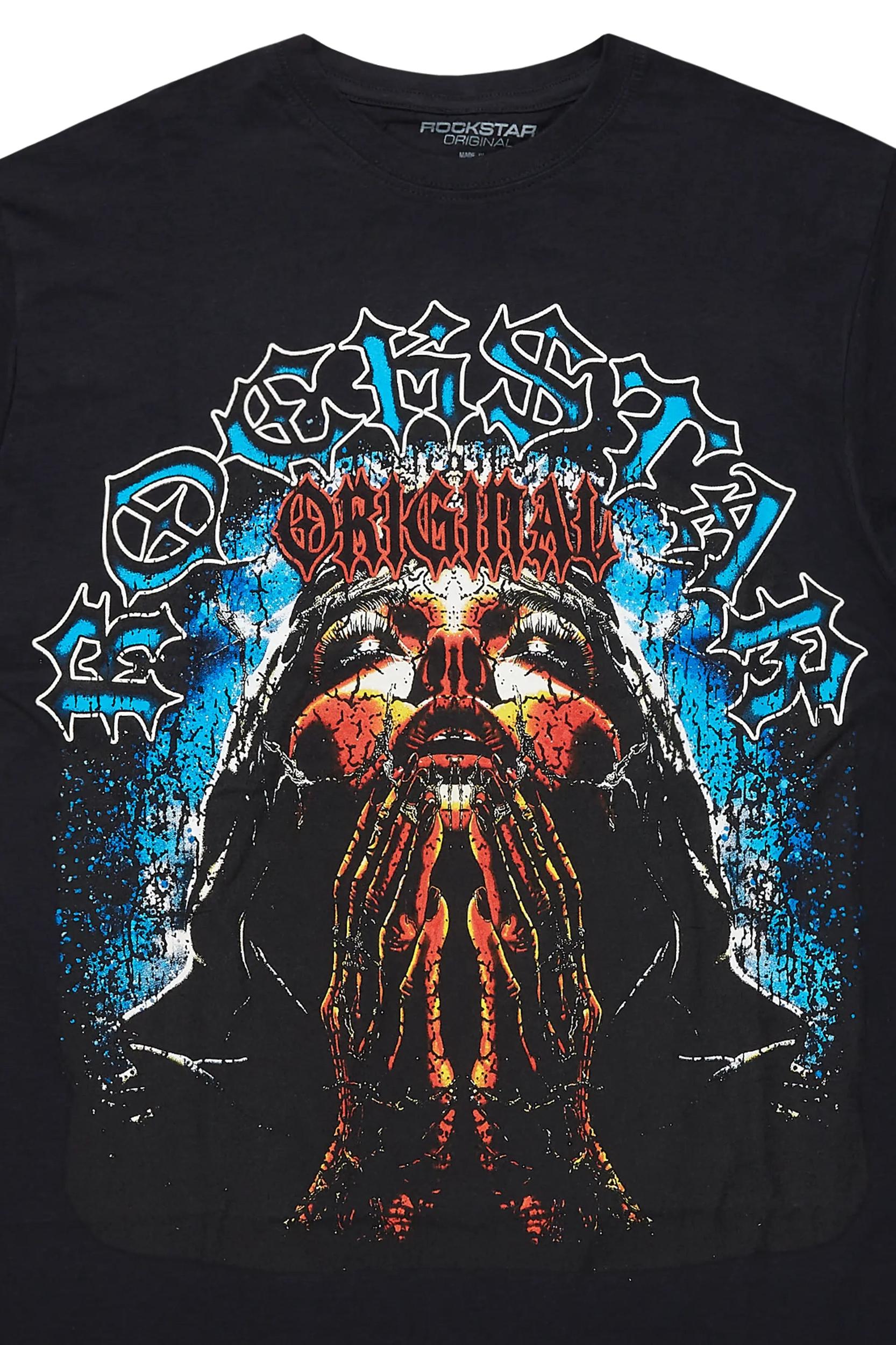 Dallan Black Oversized Graphic T-Shirt Male Product Image