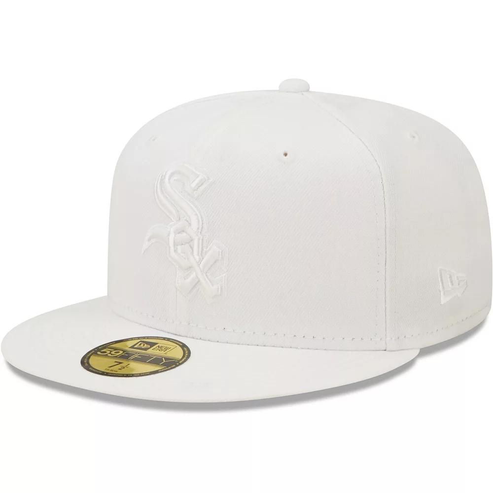 Men's New Era Chicago White Sox White on White 59FIFTY Fitted Hat, Size: 7 1/4 Product Image
