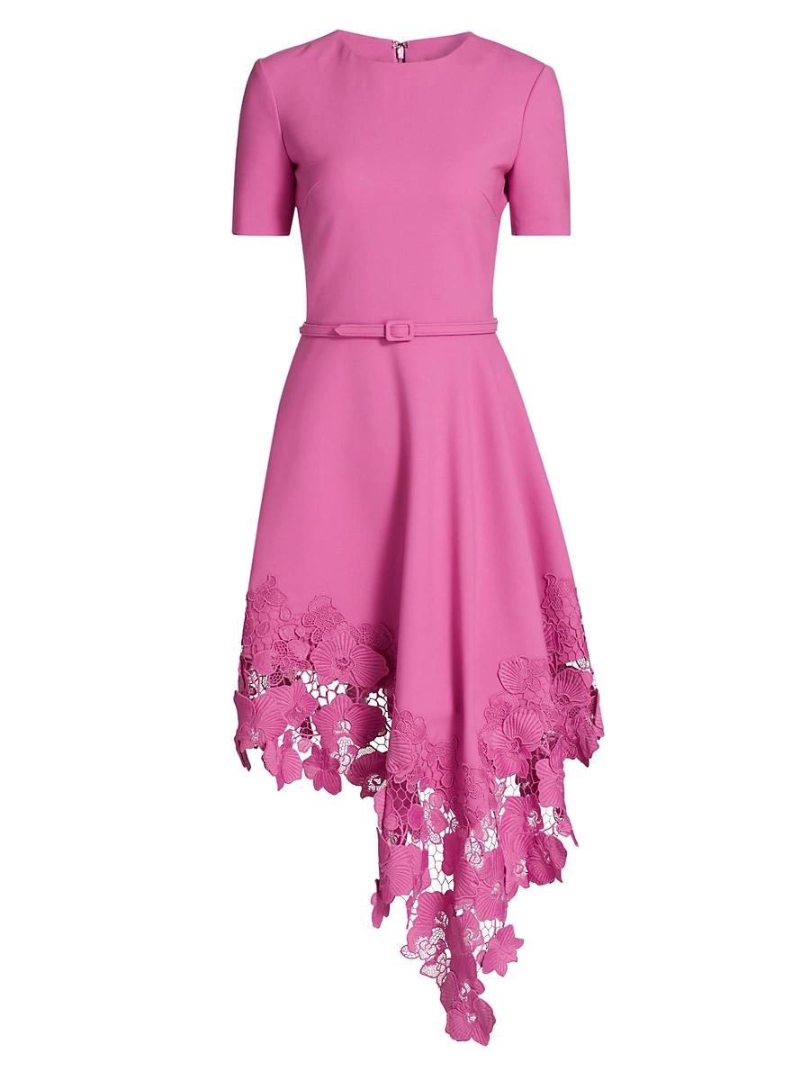 Womens Orchid Guipure Lace-Hem Dress Product Image