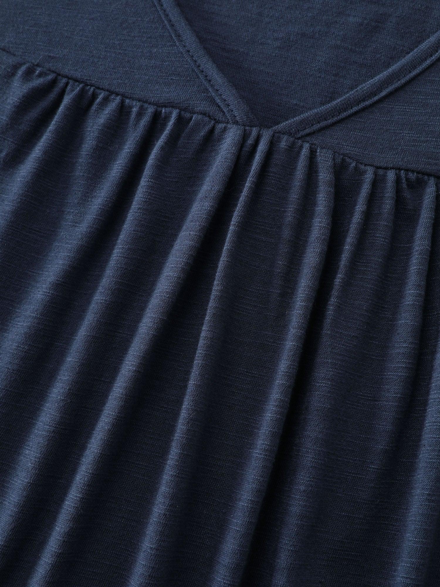 Cotton Slub Textured Embroidered Knit Top Female Product Image