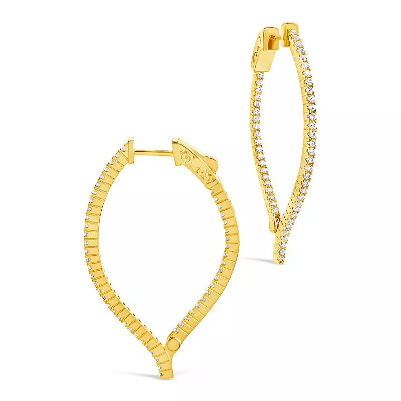 MC Collective Cubic Zirconia Inside Out Teardrop Drop Earrings, Women's, Gold Tone Product Image