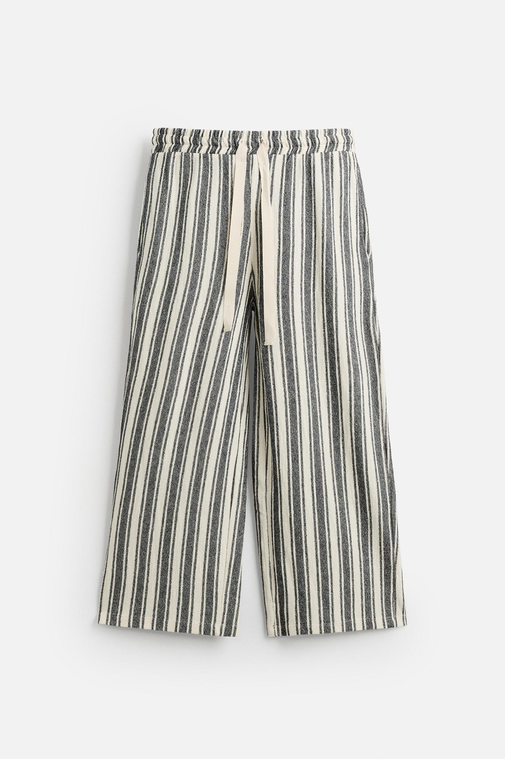 JACQUARD STRIPED PANTS Product Image
