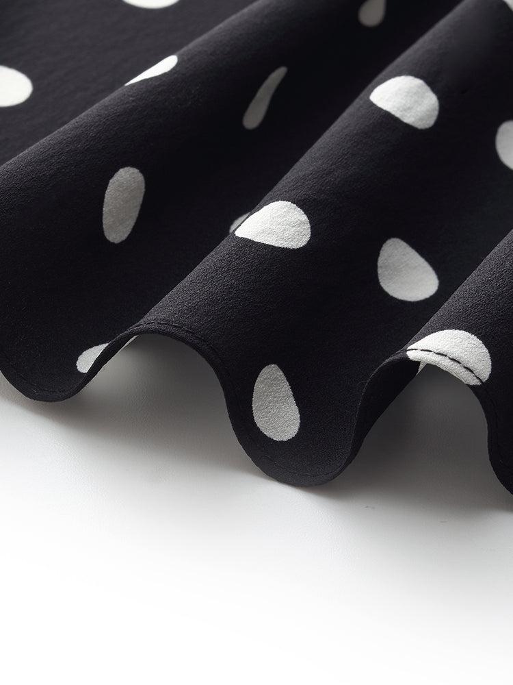 16 Momme Mulberry Slik Polka Dots Women Maxi Dress Product Image