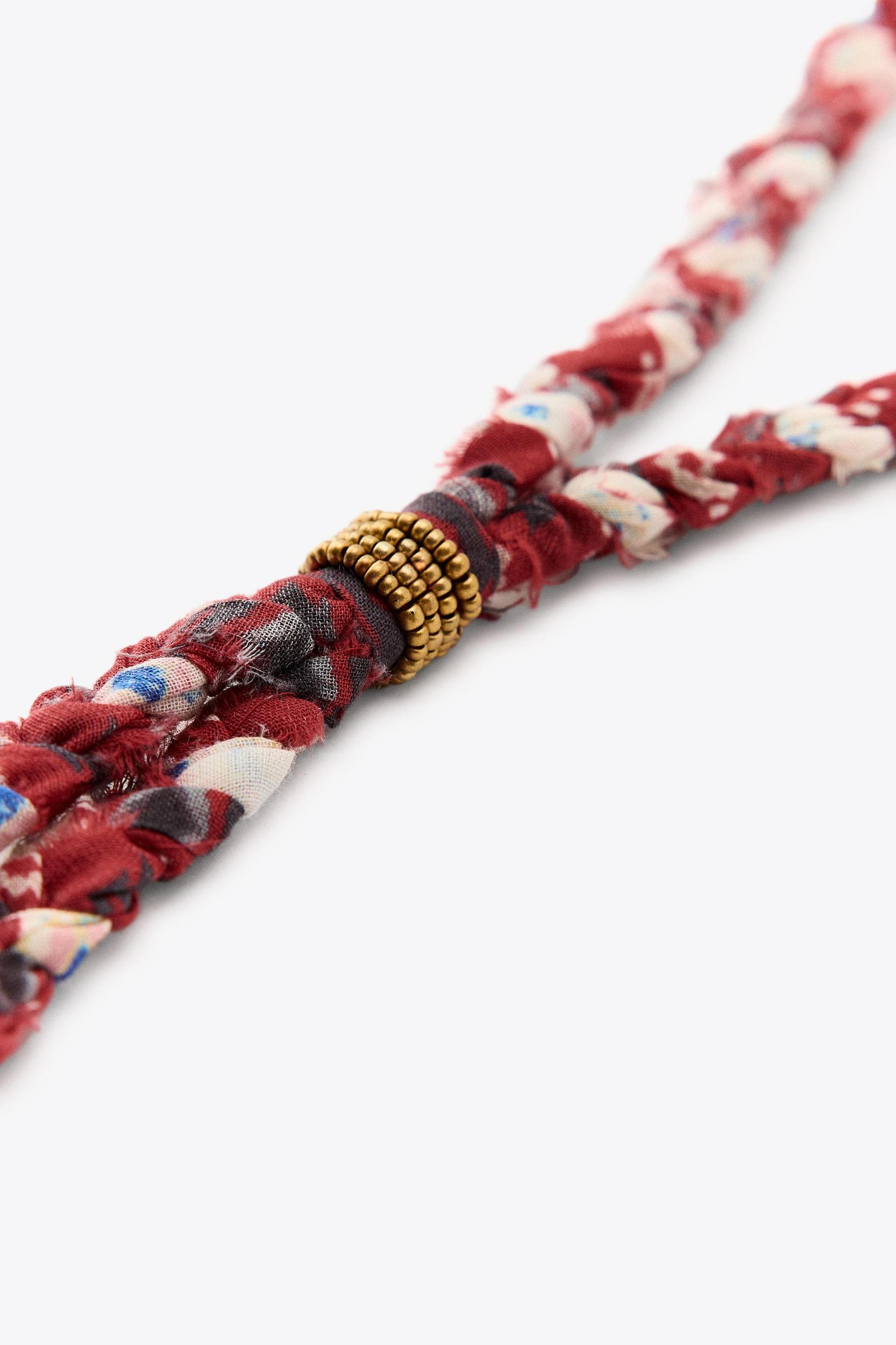 BEADED BRAIDED WOVEN NECKLACE Product Image