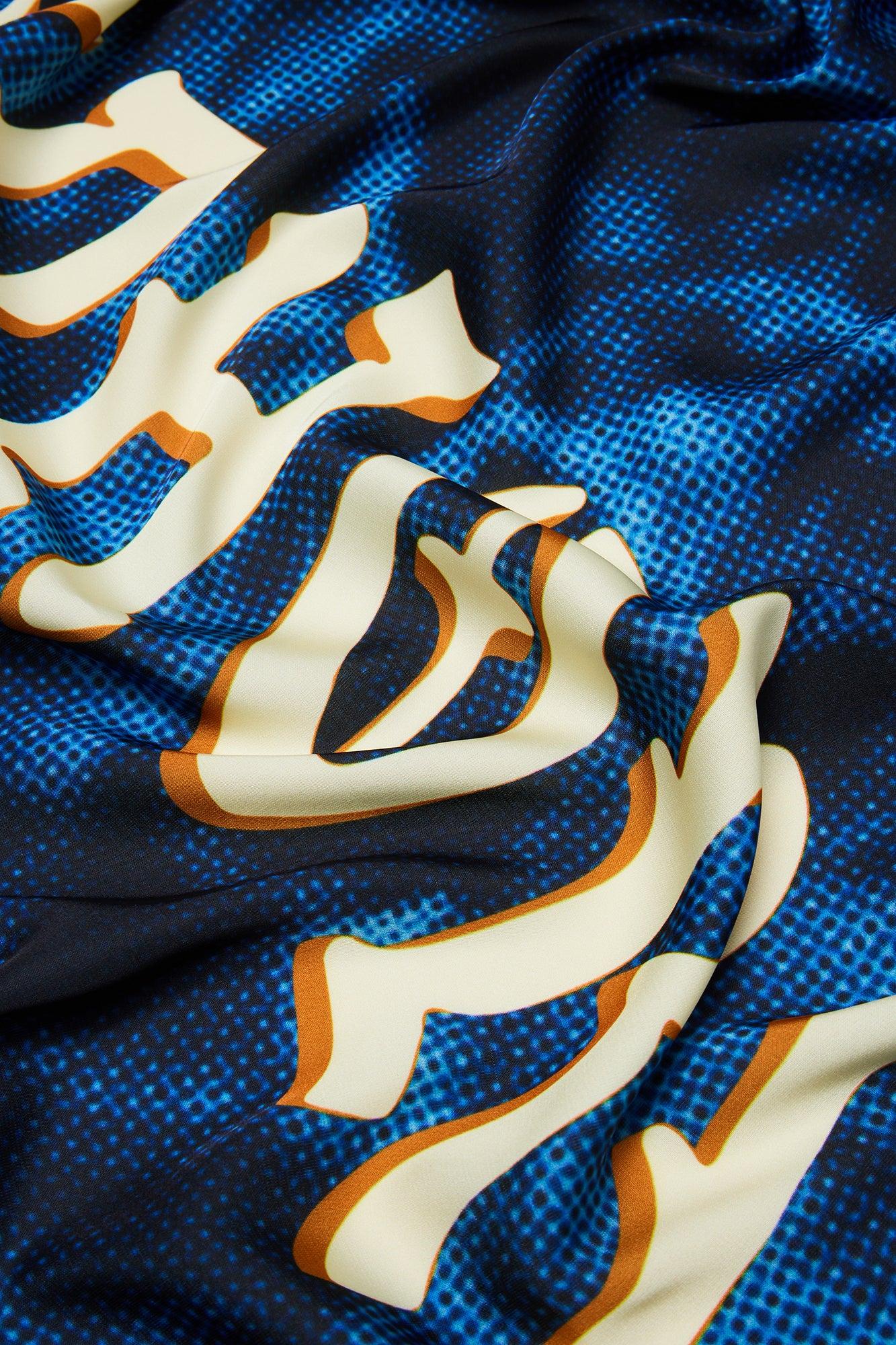 Euphoria Large Satin Bandana - Blue/combo Male Product Image