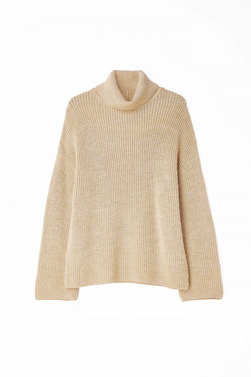 Long Turtle Neck Knitted Sweater Product Image