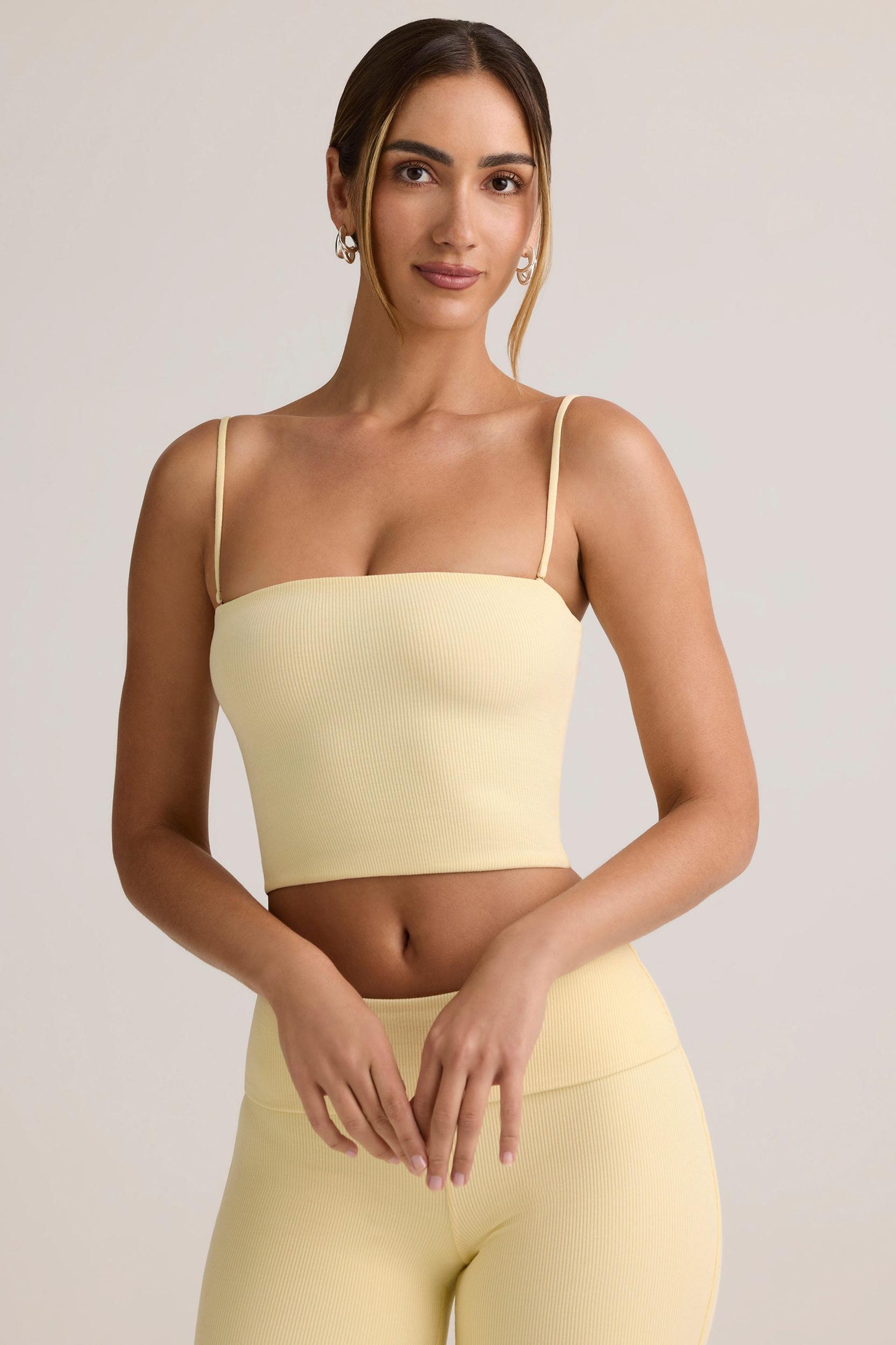 Modal Strapless Crop Top in ButterCream Yellow Product Image