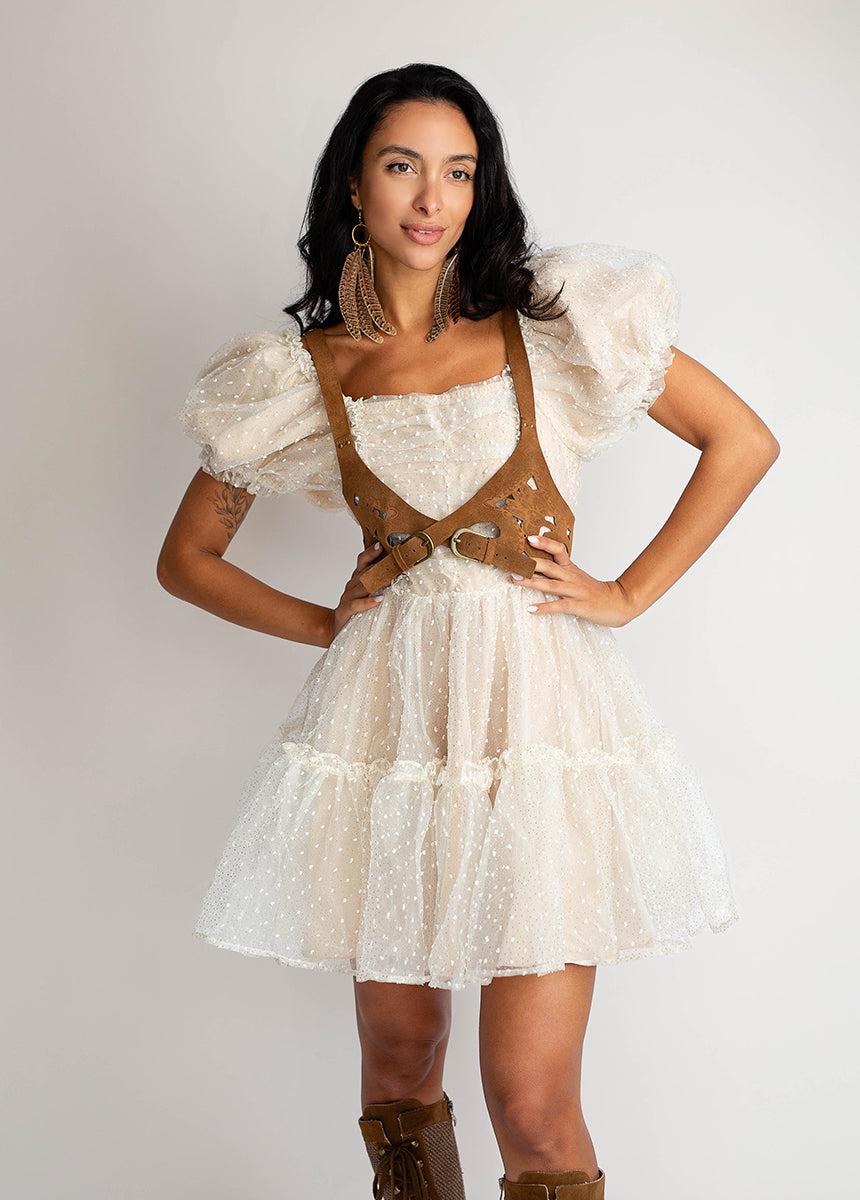 Perla Dress in Cream Dot Female Product Image