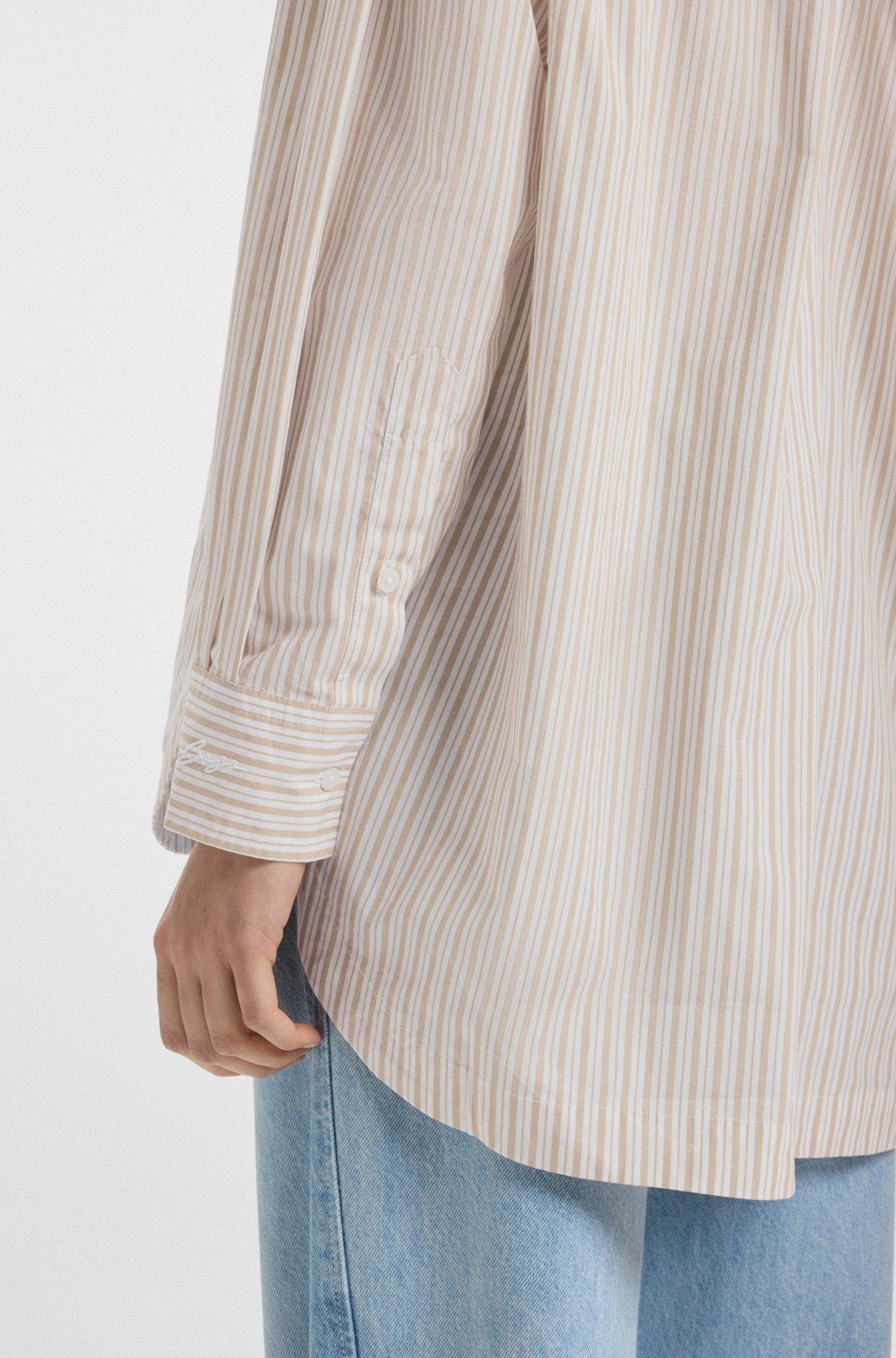 Oversize-fit blouse in striped cotton Product Image