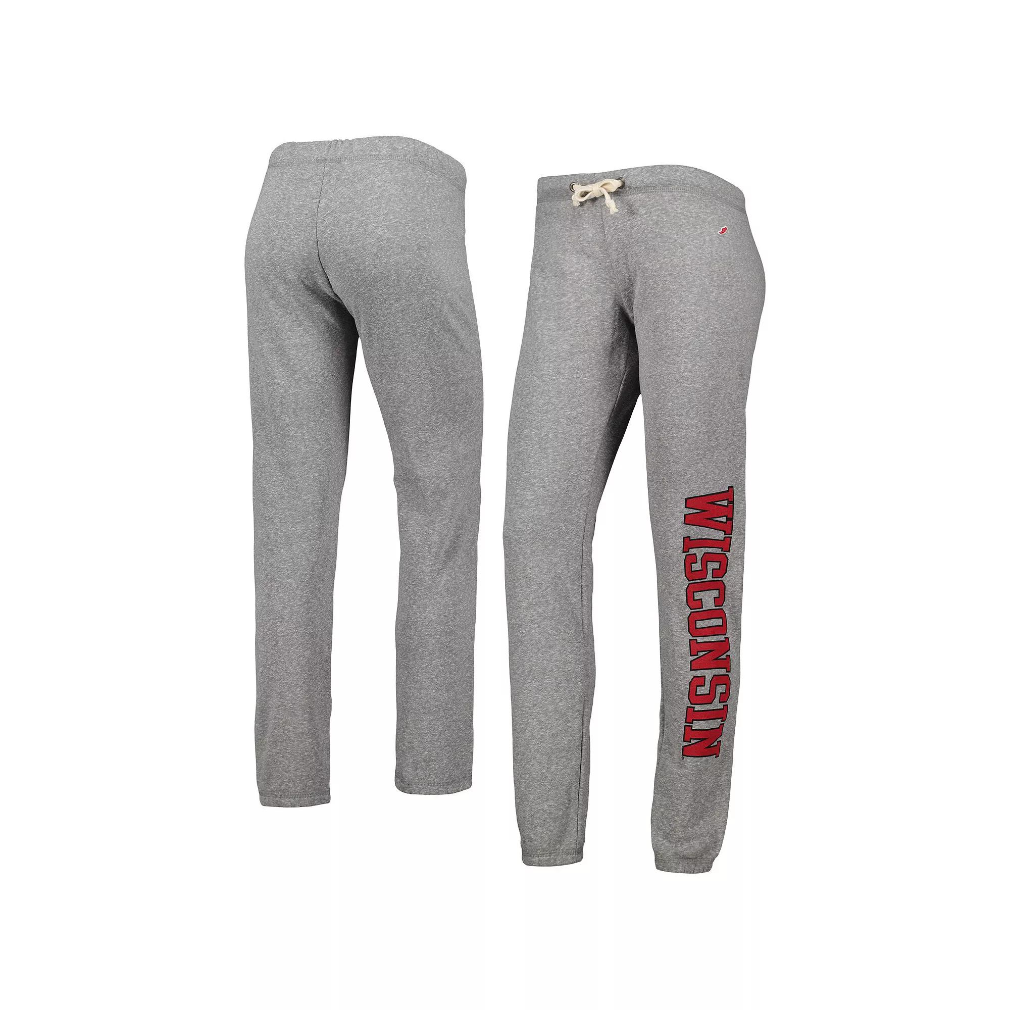 Women's League Collegiate Wear Heather Gray Wisconsin Badgers Victory Springs Tri-Blend Jogger Pants,  Product Image