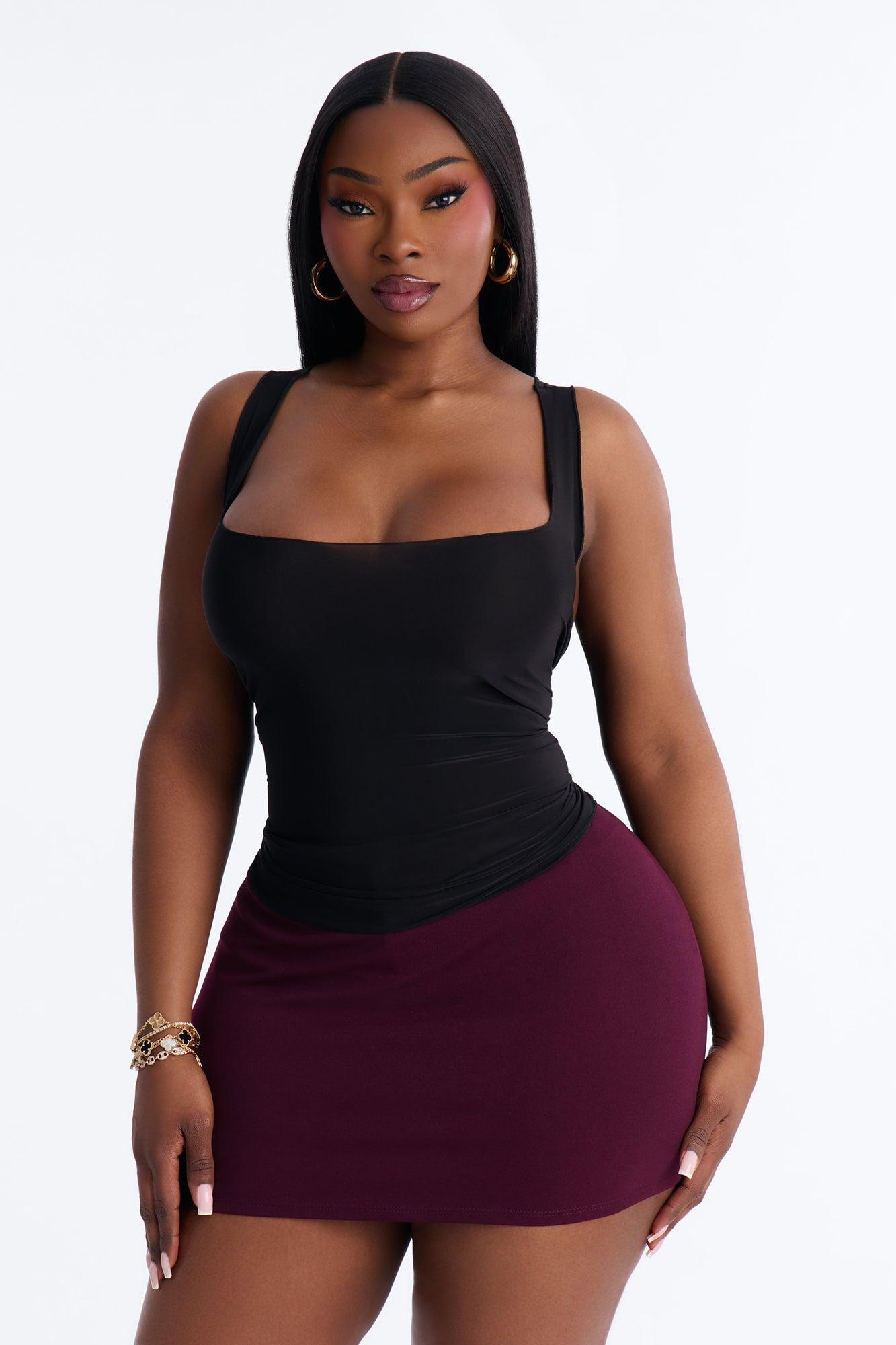 Always Cute Square Neck Tie Back Tank Top - Black Female Product Image