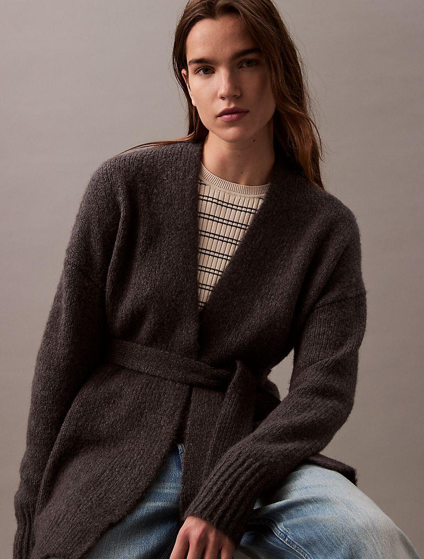 Brushed Wool Blend Cardigan Product Image