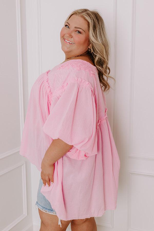 Serenity Song Babydoll Top In Pink Curves Product Image