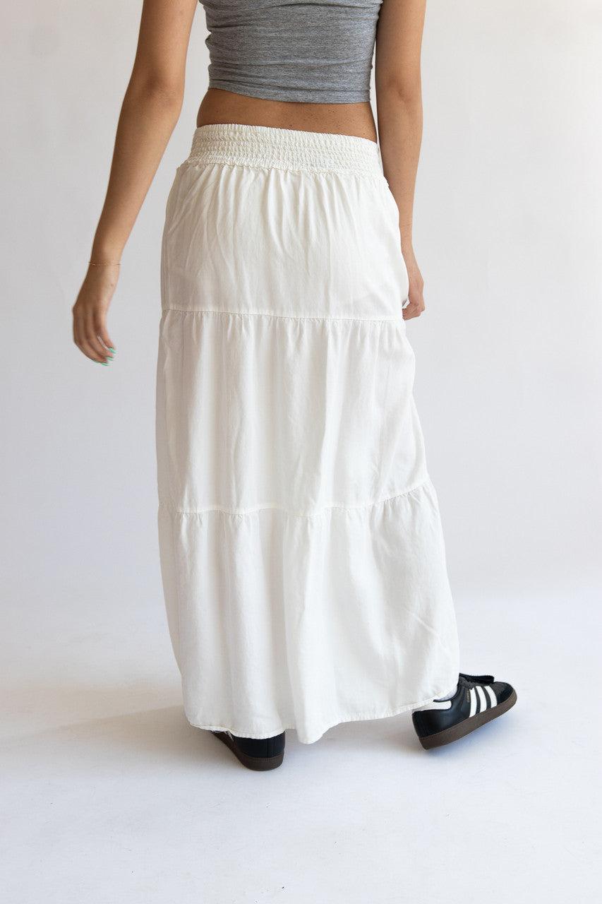 Smocked Waist Tiered Maxi Skirt Product Image