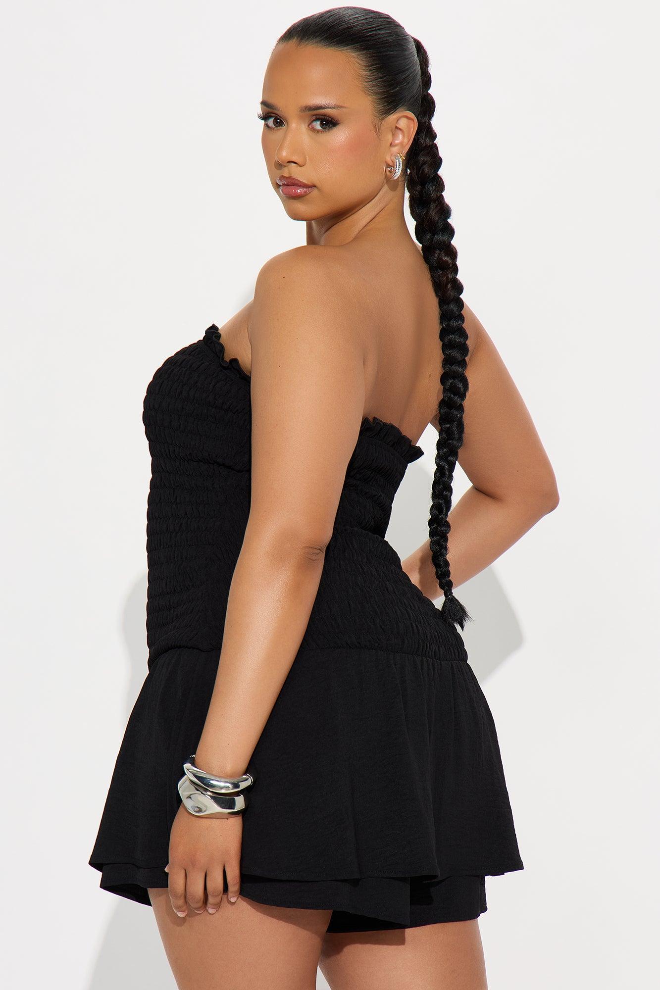 Sarabeth Smocked Romper - Black Product Image