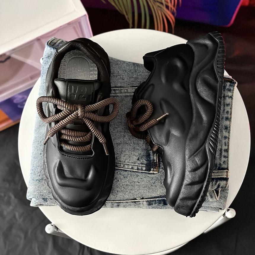 Lace-Up Platform Sneakers Product Image