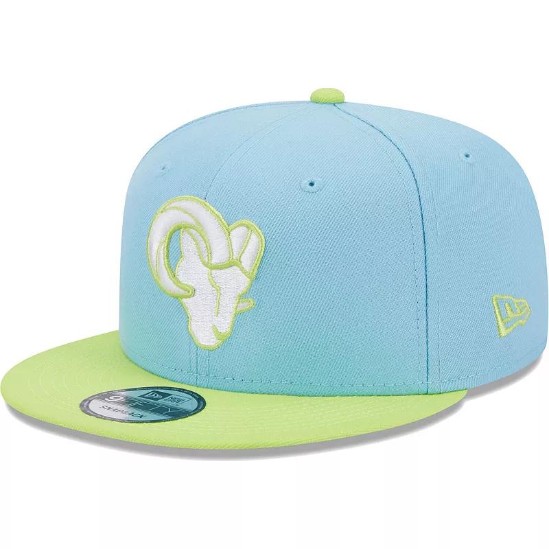 Men's New Era Light Blue/Neon Green Los Angeles Rams Two-Tone Color Pack 9FIFTY Snapback Hat Product Image