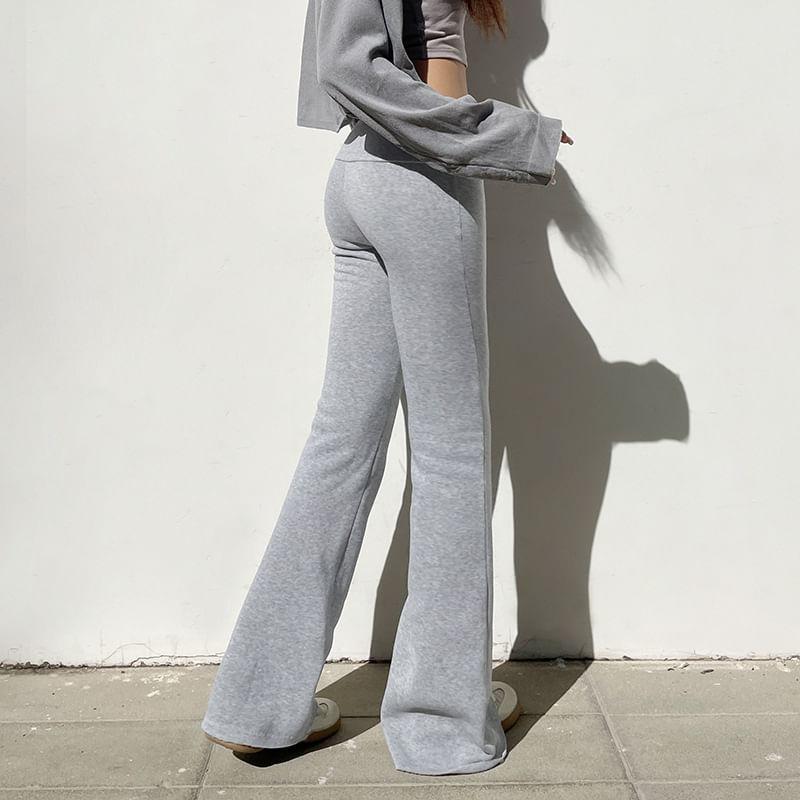 Low Rise Plain Flared Sweatpants Product Image