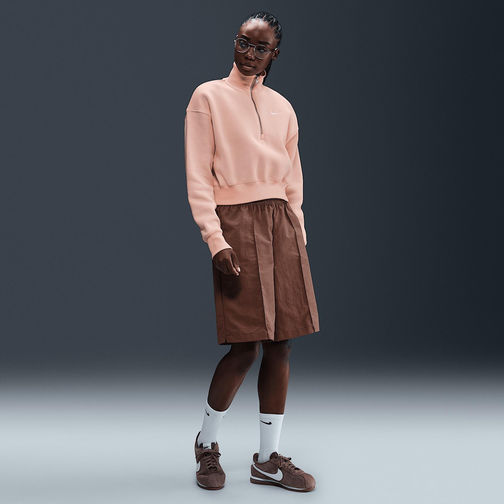 Nike Sportswear Phoenix Fleece Women's 1/4-Zip Cropped Sweatshirt Product Image