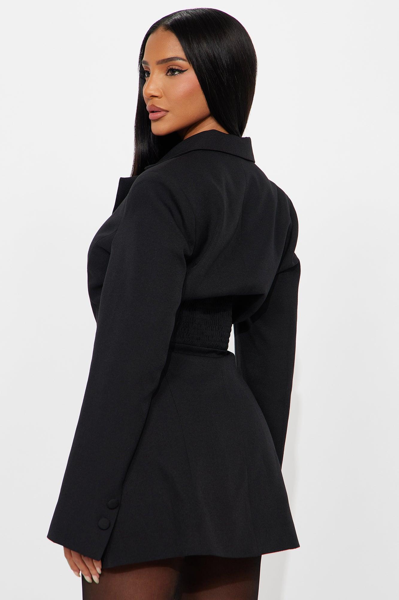 Get To Work Blazer Mini Dress - Black Product Image