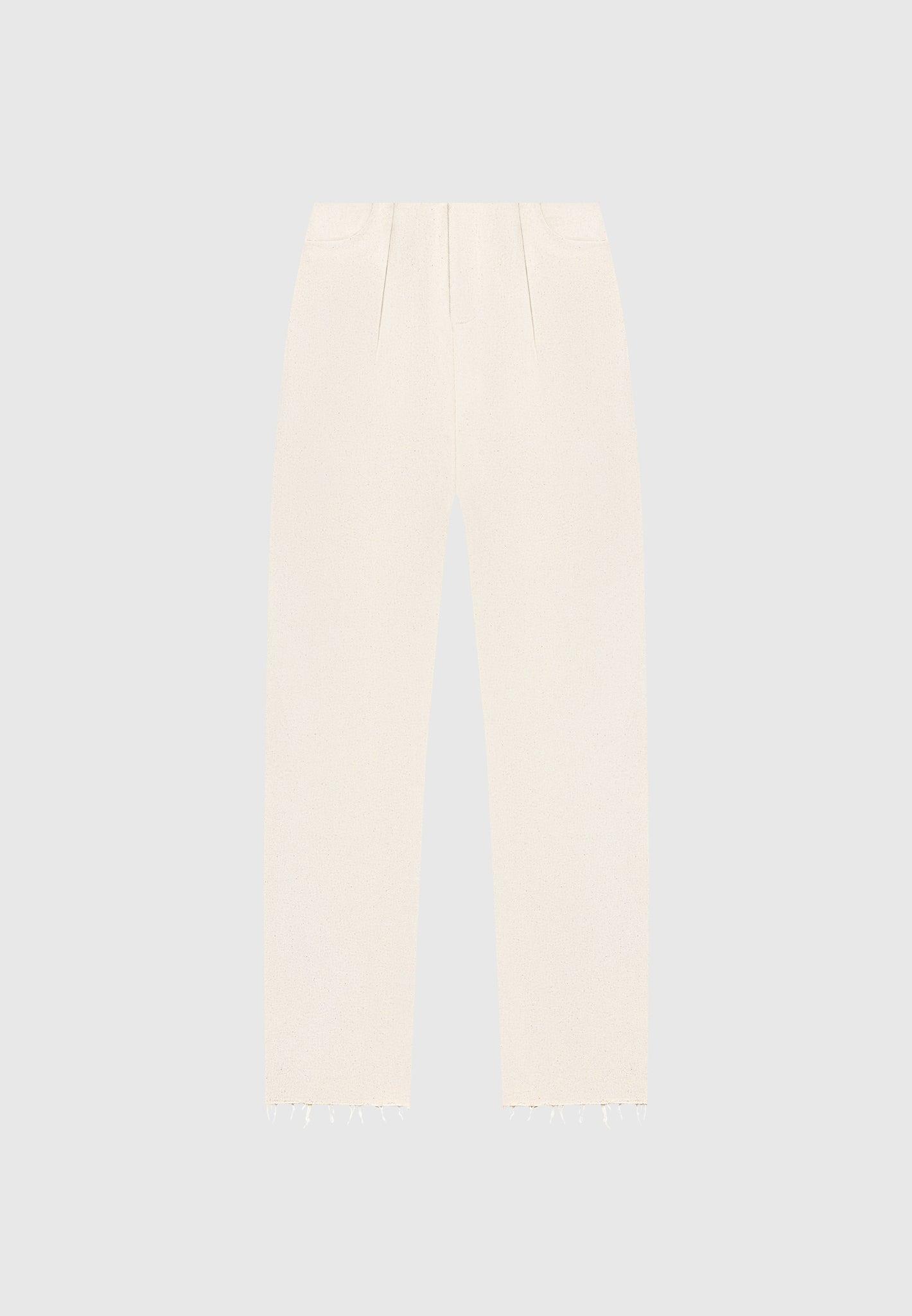 Wide Shoulder Cropped Denim Jacket - Cream Female Product Image