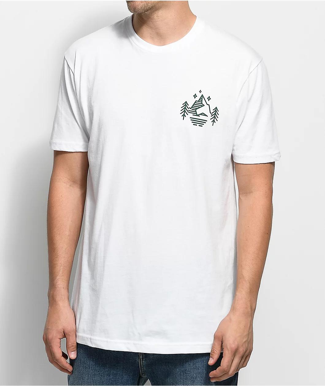 Dravus Peaks & Pines White T-Shirt Product Image