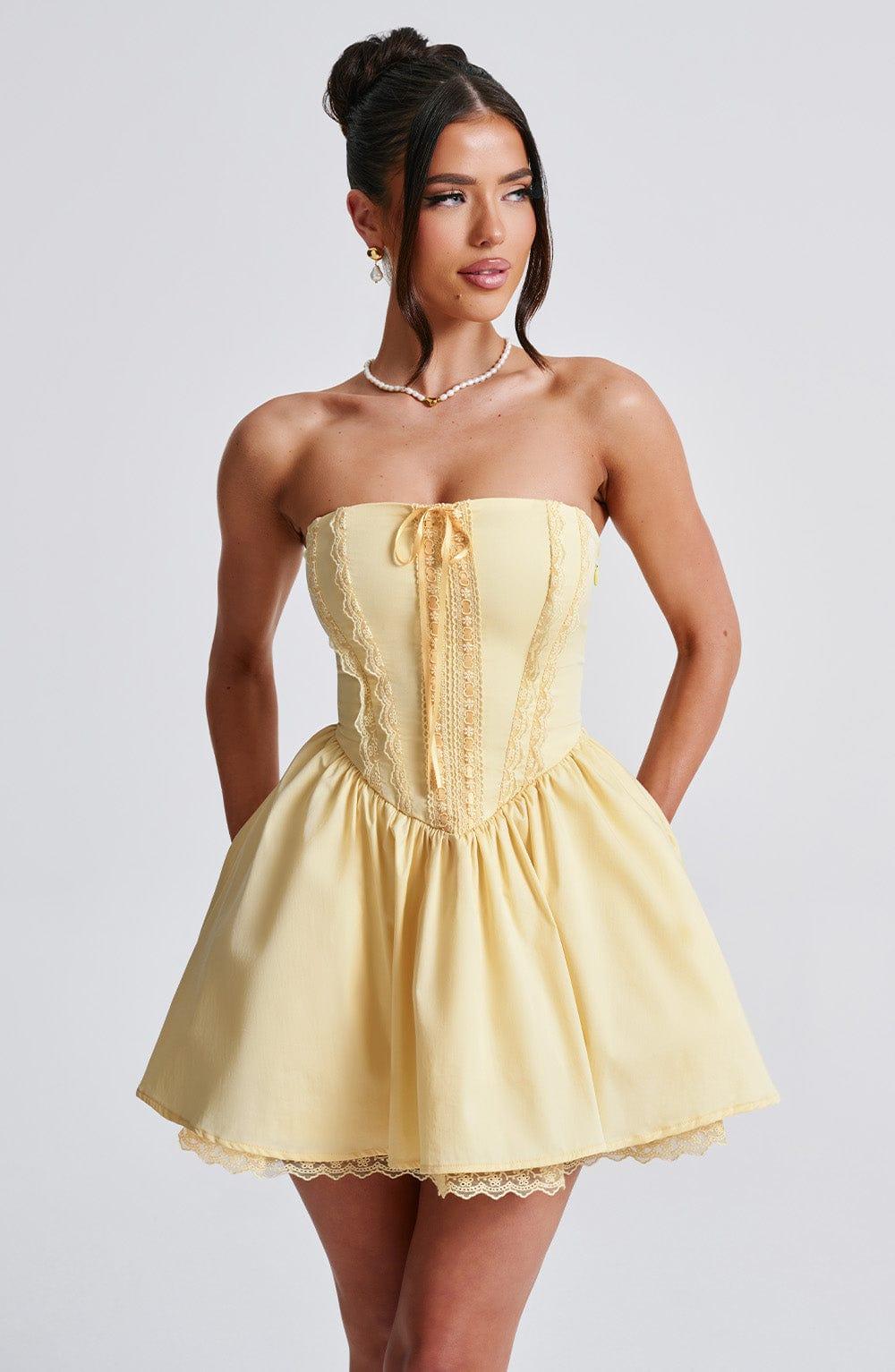 Evie Mini Dress - Lemon Product Image