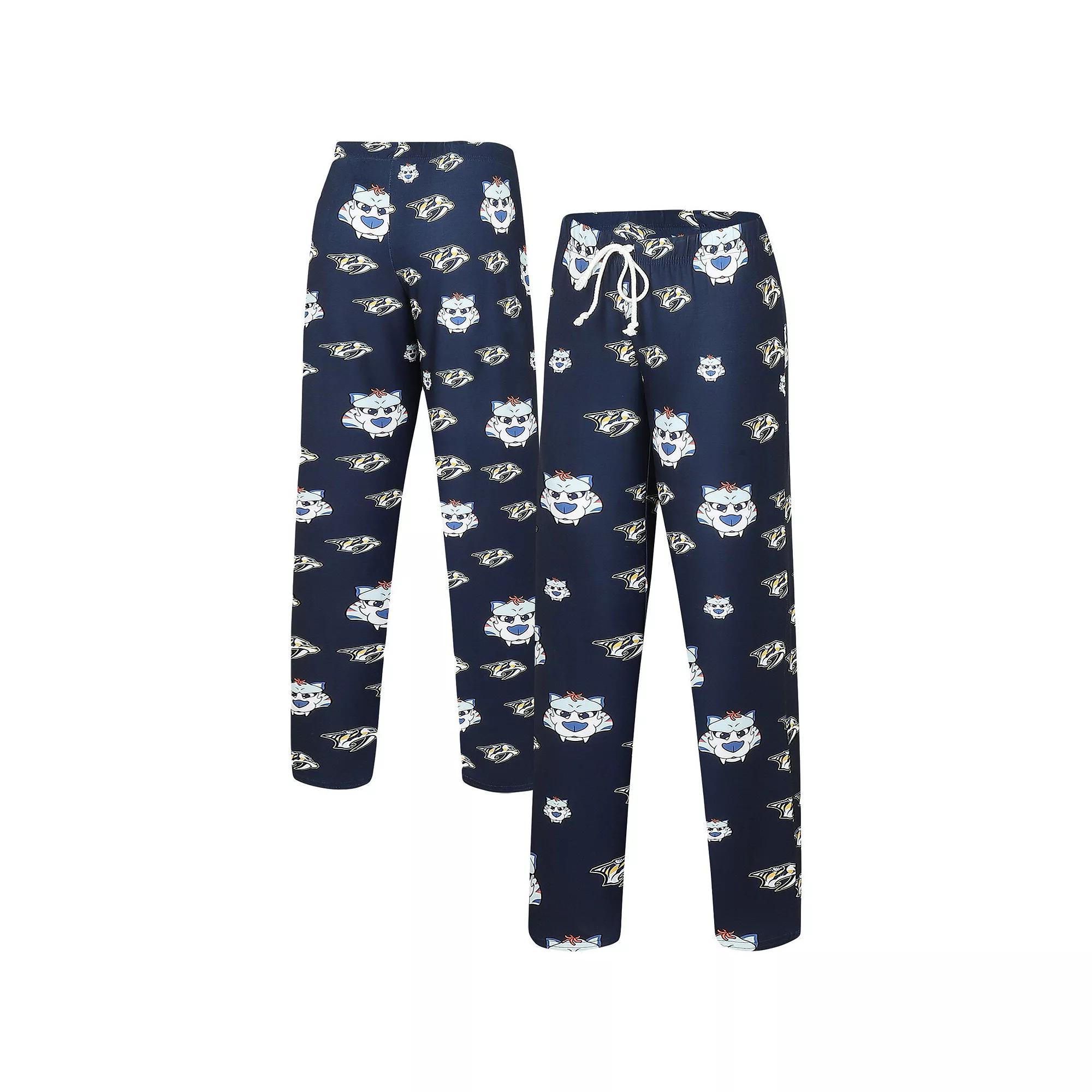 Women's Concepts Sport Navy Nashville Predators Gauge Allover Print Knit Sleep Pants,  Product Image