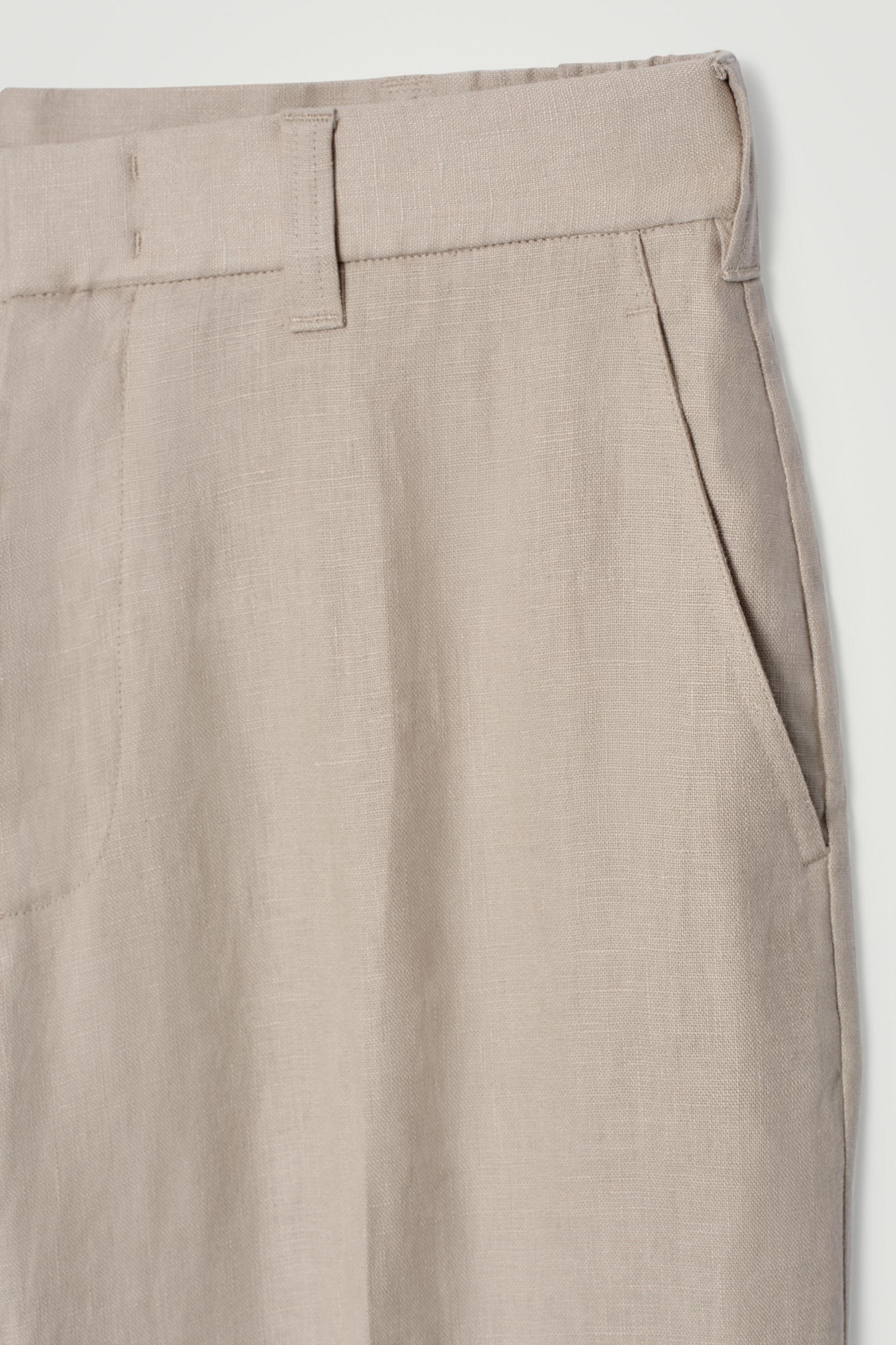 FLUID LINEN WIDE-LEG PANTS Product Image