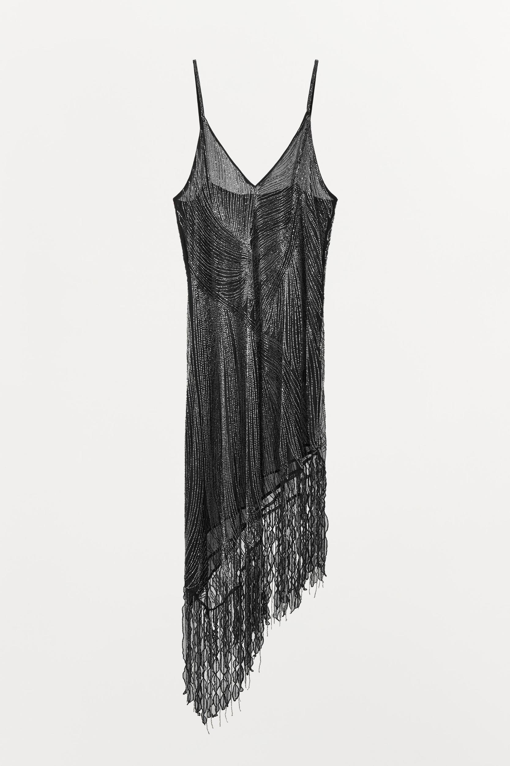 FRINGED BEADED DRESS Product Image