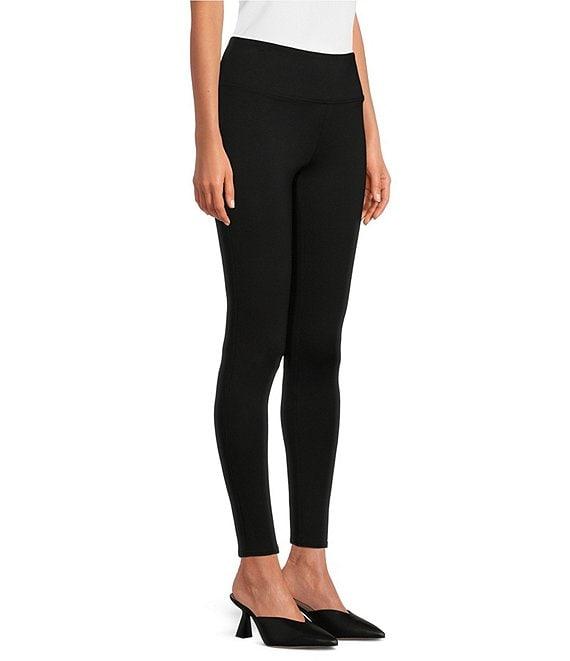 Slim Factor by Investments Ponte Knit Wide Waist Leggings Product Image