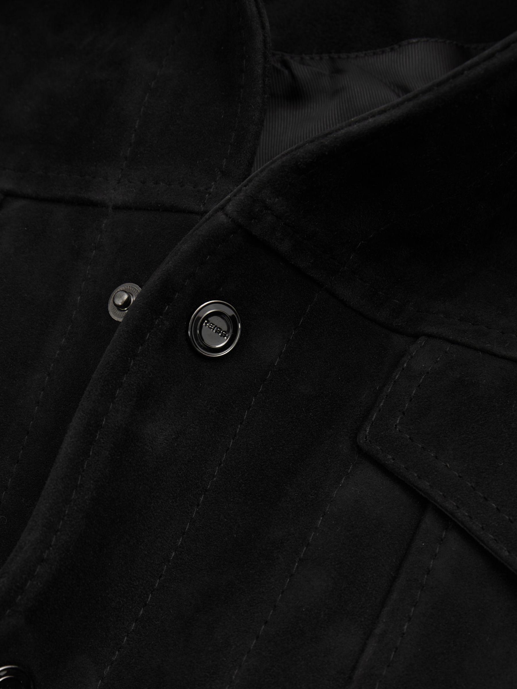Suede Trucker Jacket in Black Product Image