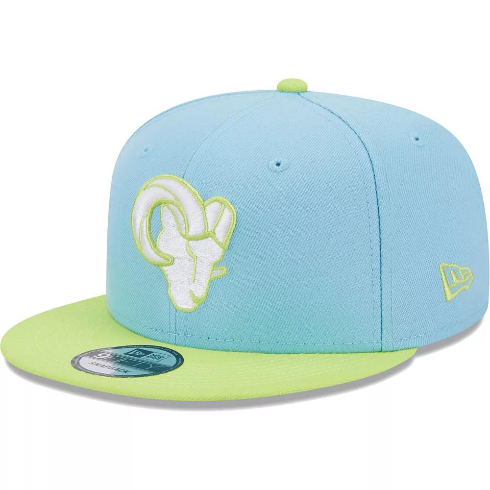 Men's New Era Light Blue/Neon Green Los Angeles Rams Two-Tone Color Pack 9FIFTY Snapback Hat Product Image