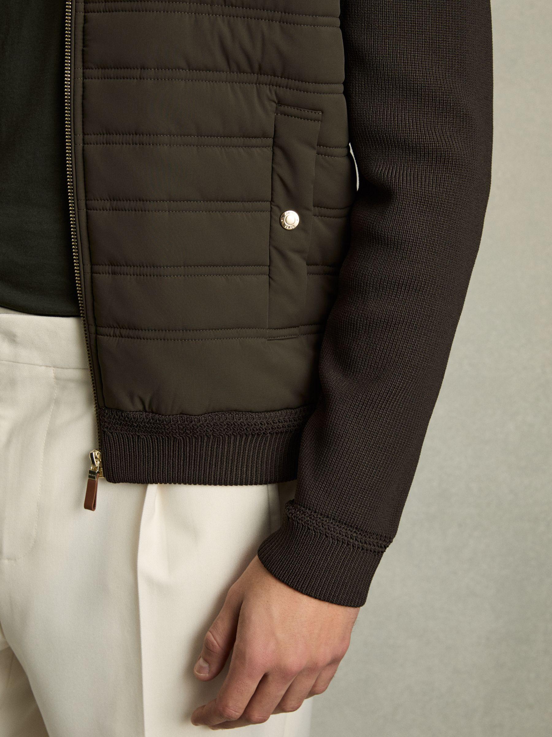 Quilted Hybrid Jacket in Military Green Product Image