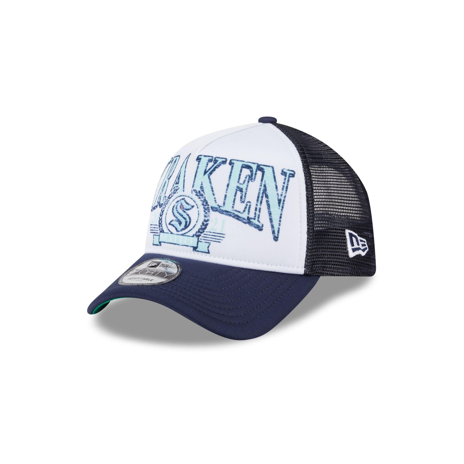 Seattle Kraken Distressed 9FORTY A-Frame Trucker Hat Male Product Image