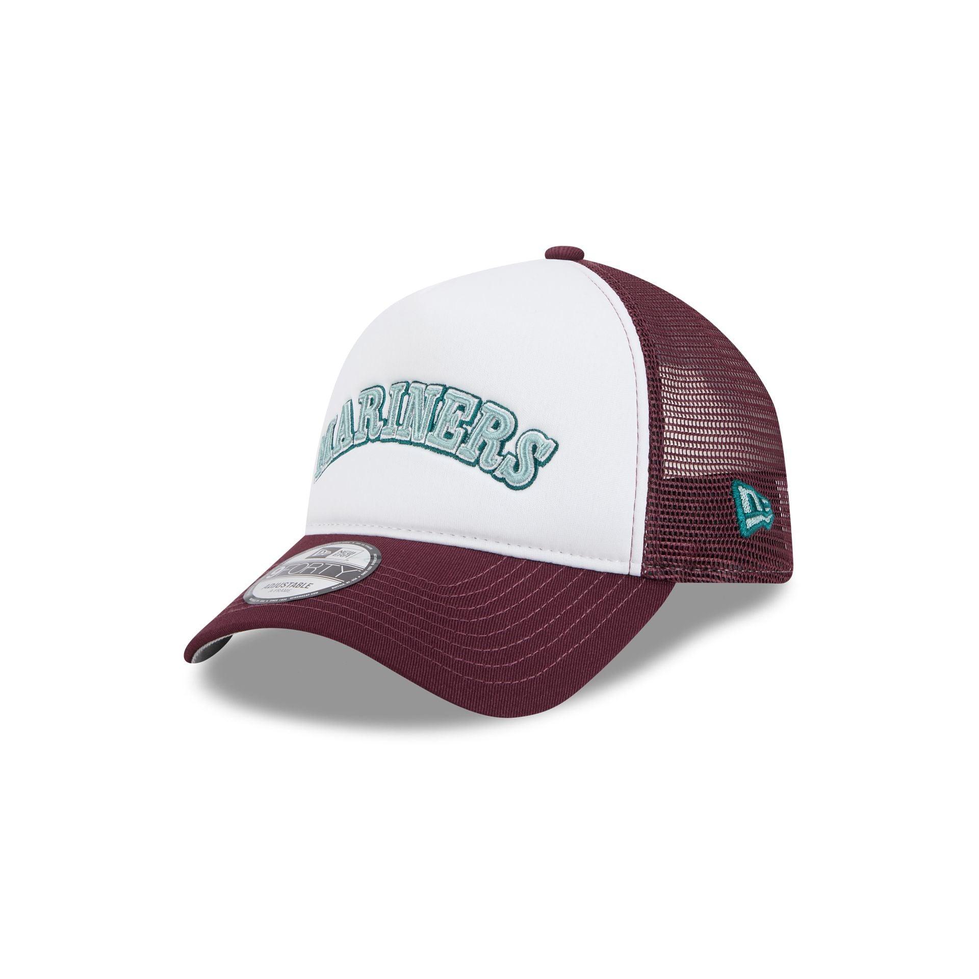 Seattle Mariners Optic White 9FORTY A-Frame Snapback Hat Male Product Image