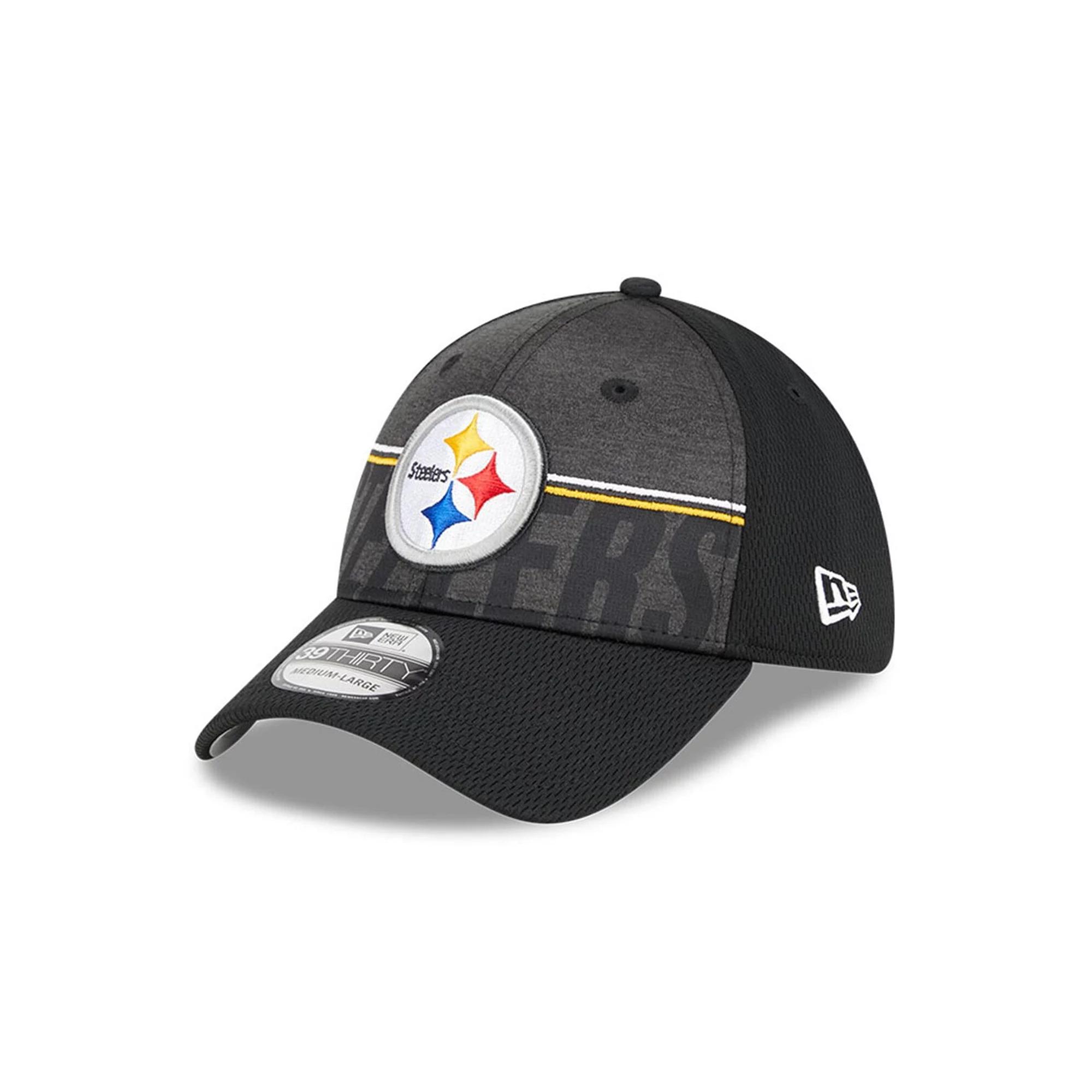 Men's New Era Black Pittsburgh Steelers 2023 NFL Training Camp 39THIRTY Flex Fit Hat, Size: Medium/Large Product Image
