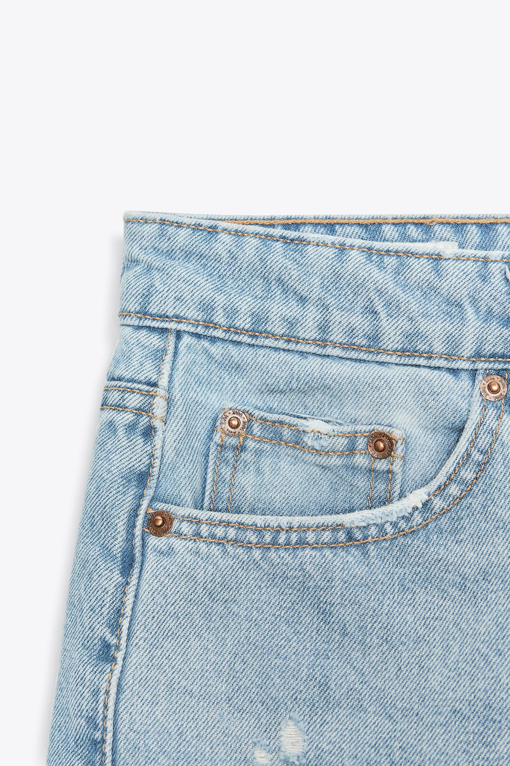 TRF RIPPED MID-RISE MINI DENIM SHORTS Product Image