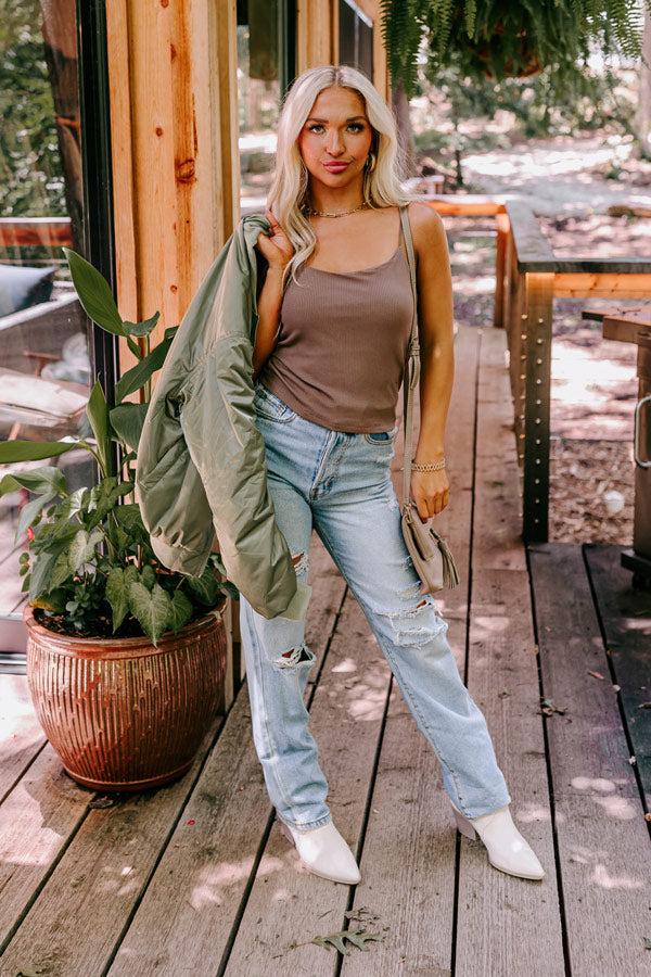 Oh, Snap Crop Top In Mocha Product Image