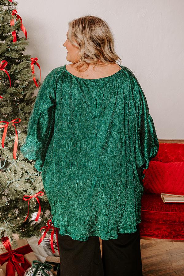 Evergreen Elegance Metallic Oversized Top Curves Product Image