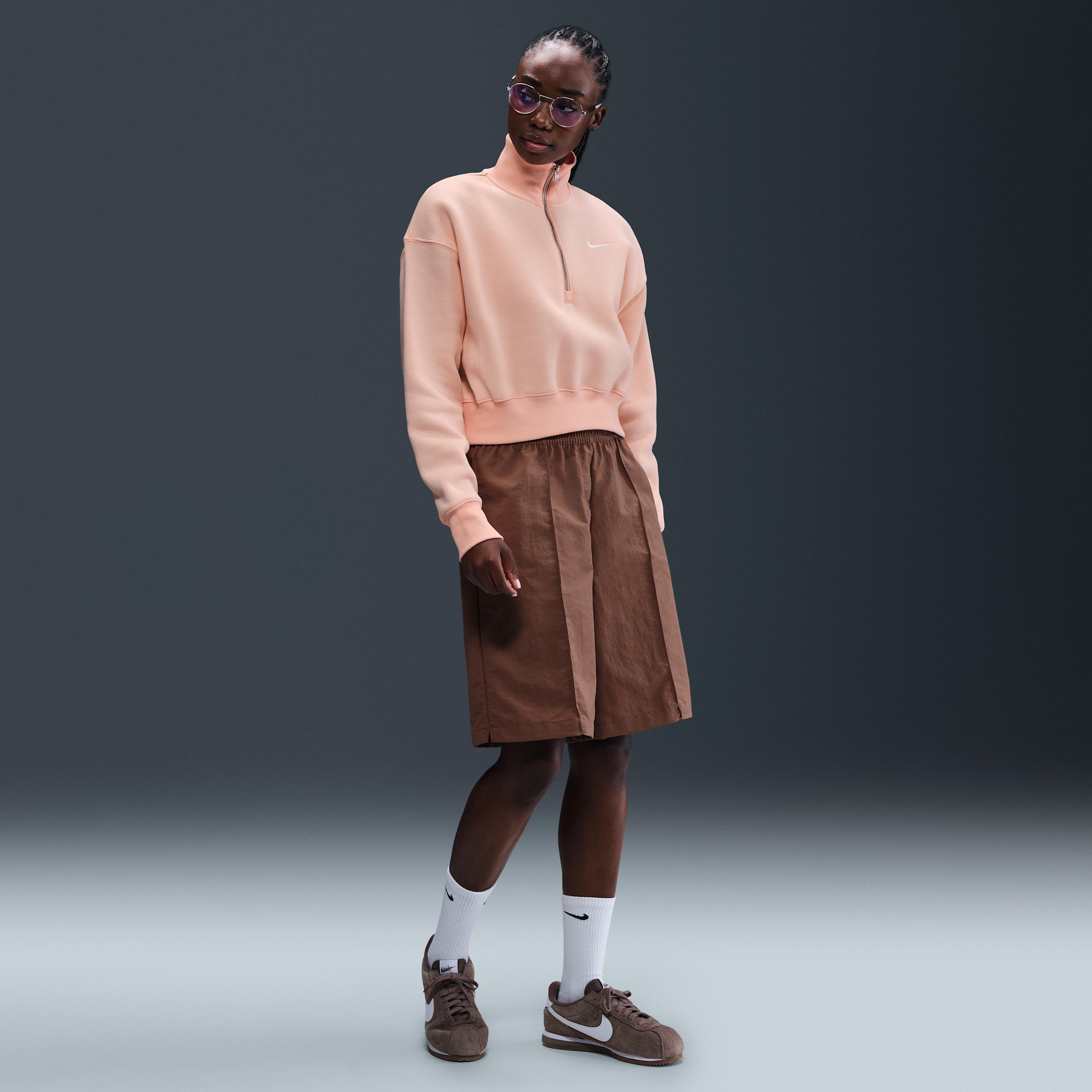 Nike Sportswear Phoenix Fleece Women's 1/4-Zip Cropped Sweatshirt Product Image