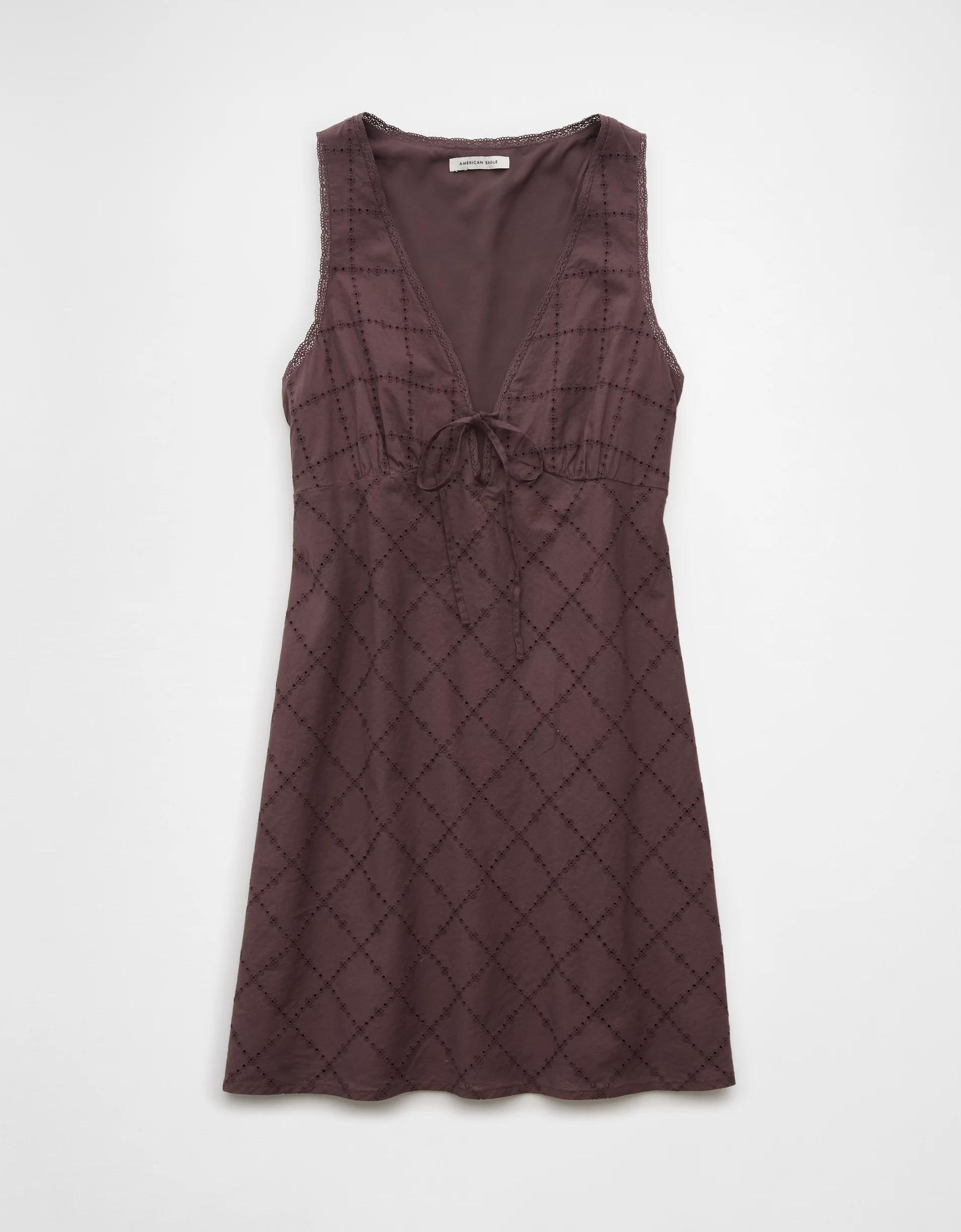 AE Tie Front Mini Slip Dress Product Image