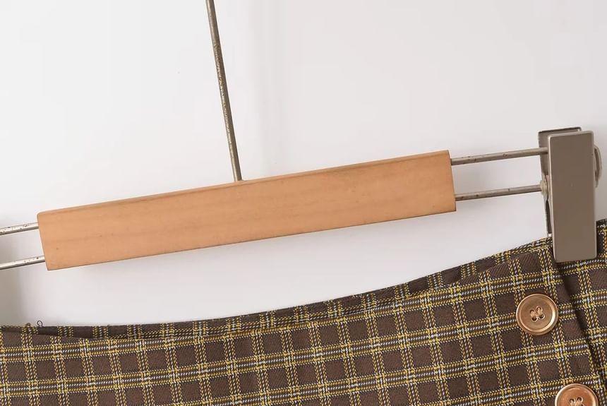 Low Waist Plaid Mini A-Line Pleated Skirt Product Image