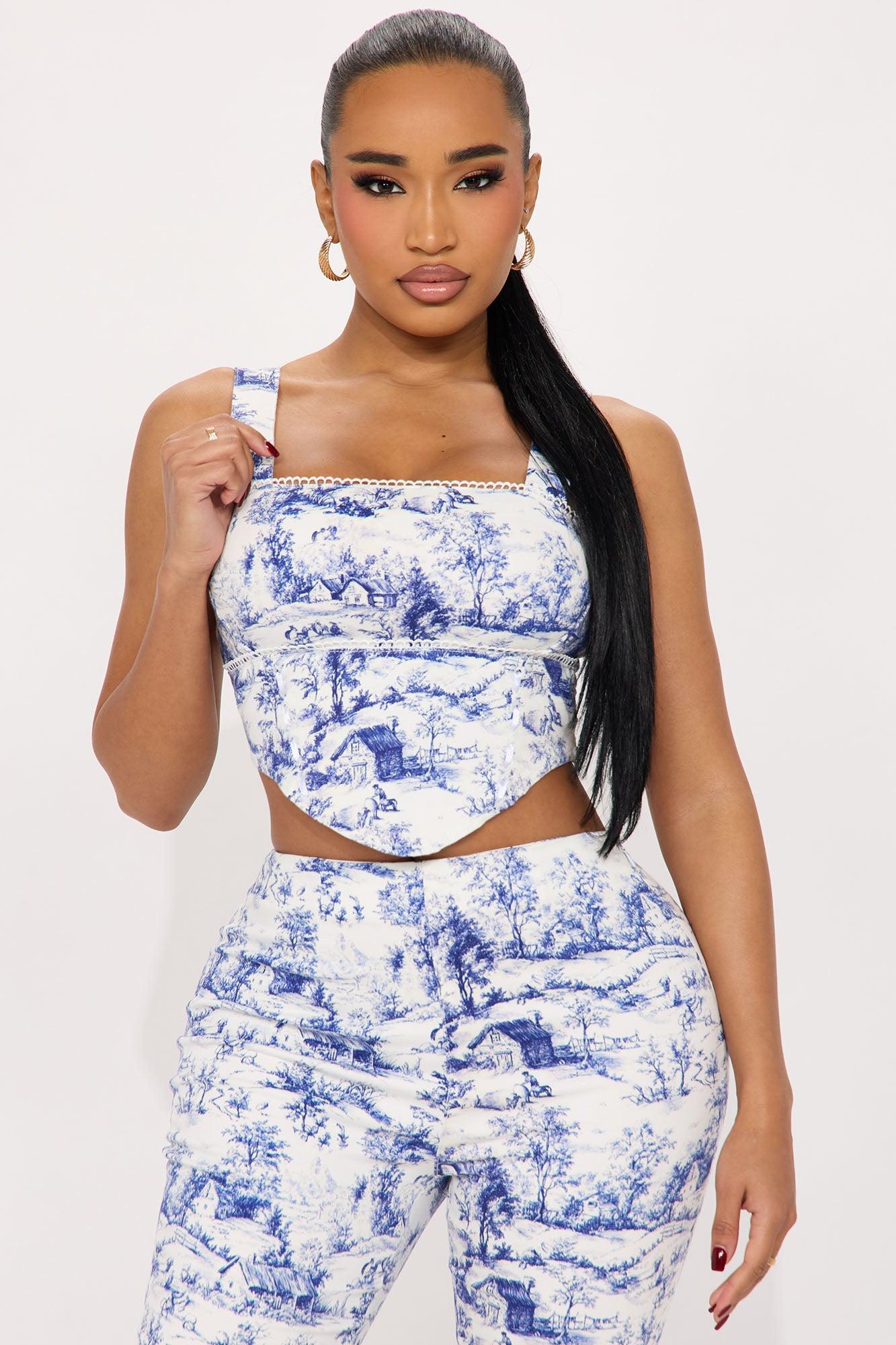 Clara Capri Set - Blue/combo Product Image