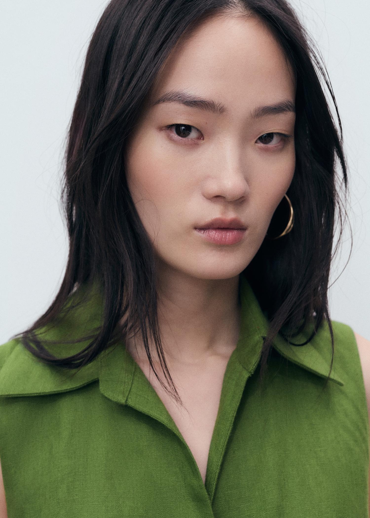 Linen shirt jumpsuit with belt - Women | MANGO USA Product Image