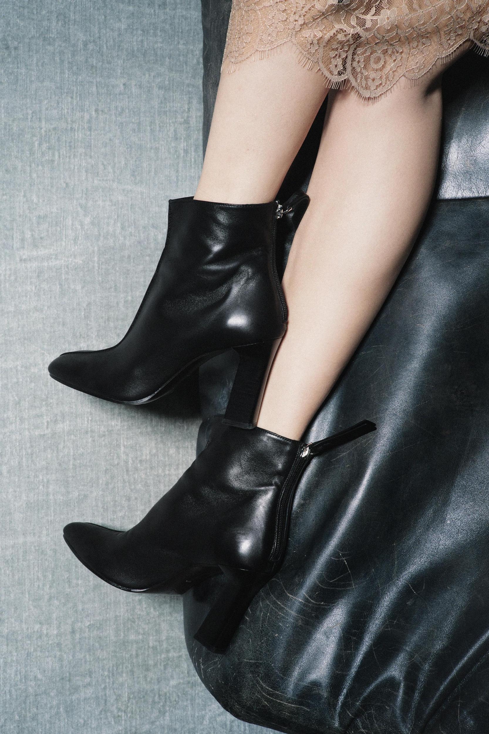 LIMITED EDITION LEATHER HEELED ANKLE BOOTS Product Image