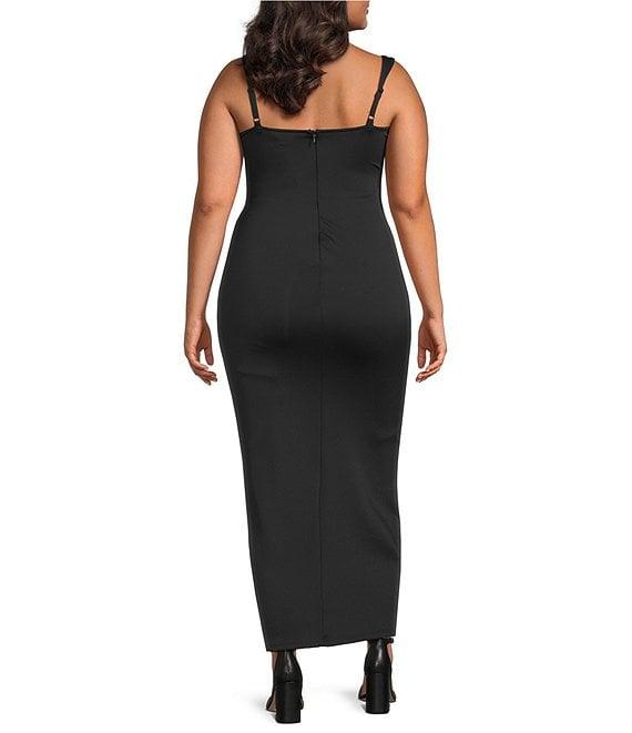 Good American Plus Size Sculpting Sweetheart Neckline Sleeveless Midi Dress Product Image