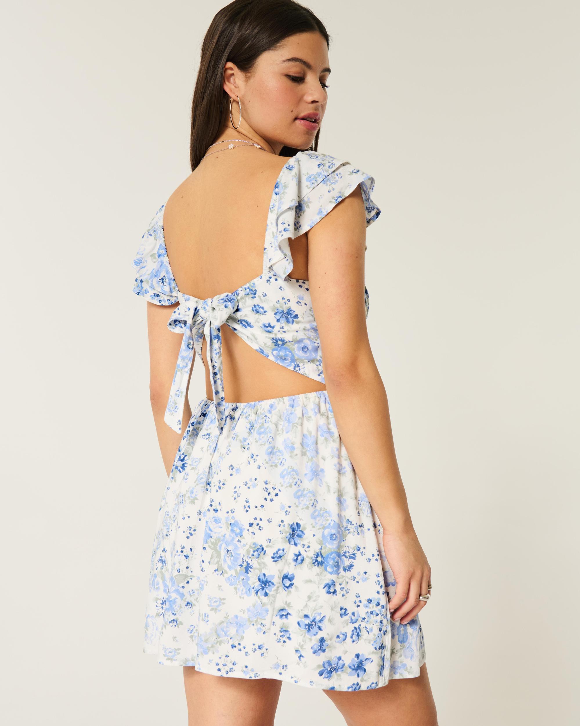 Flutter Sleeve V-Waist Mini Dress Product Image