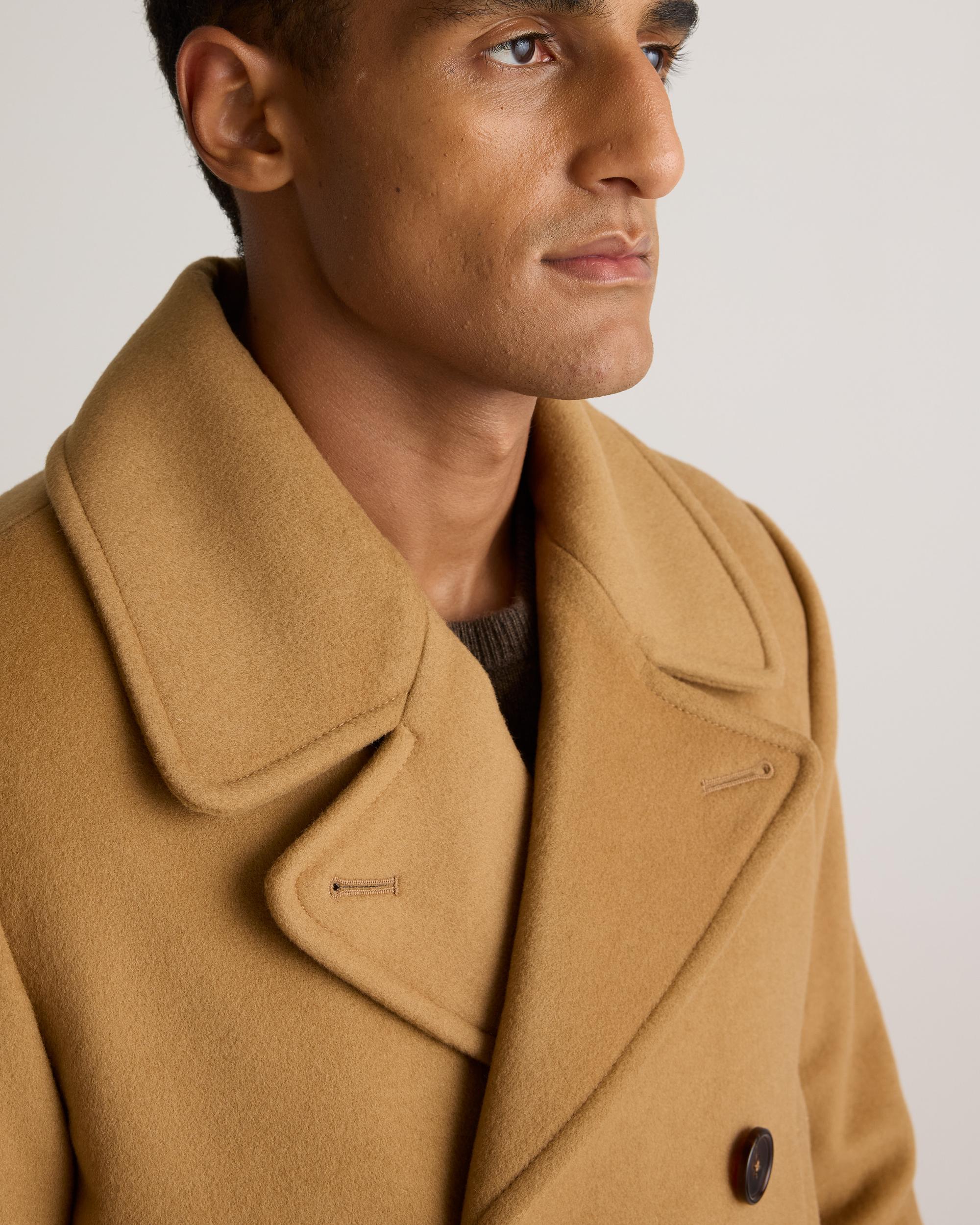 Quince | Men's Italian Wool Double-Breasted Officer Topcoat Size XL, Wool/Nylon Product Image